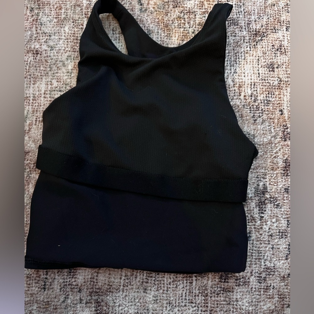 Athleta Girl Black Cropped Bra Size Small/7 - Picture 3 of 4